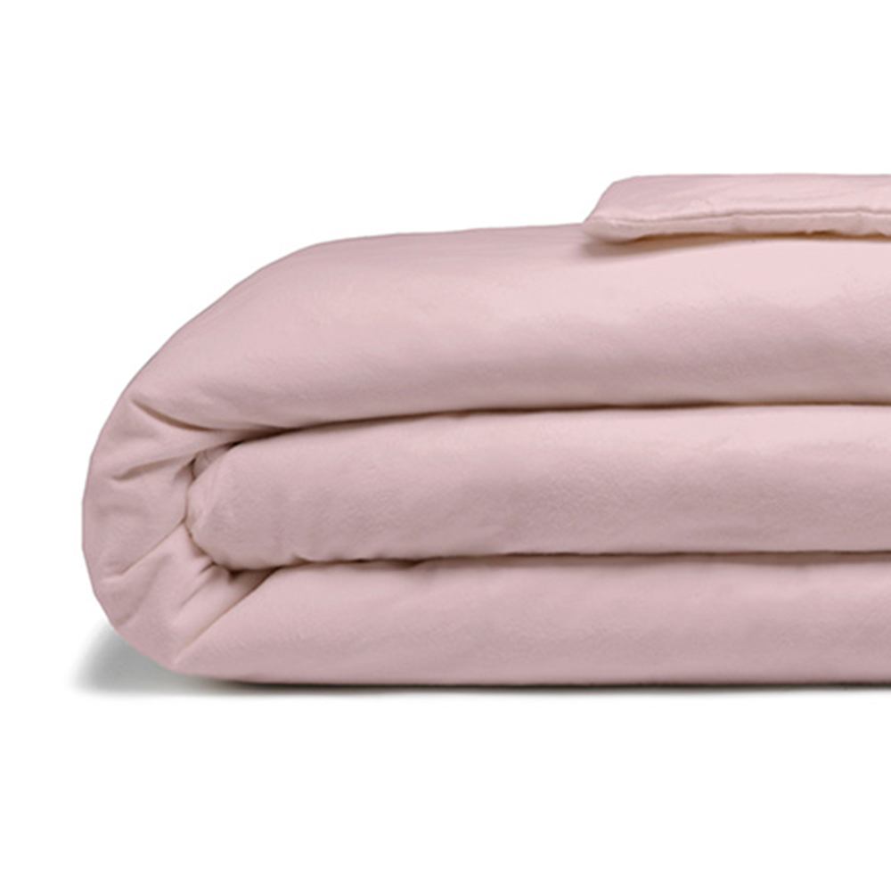 Serene Double Powder Pink Brushed Cotton Duvet Cover Image 2