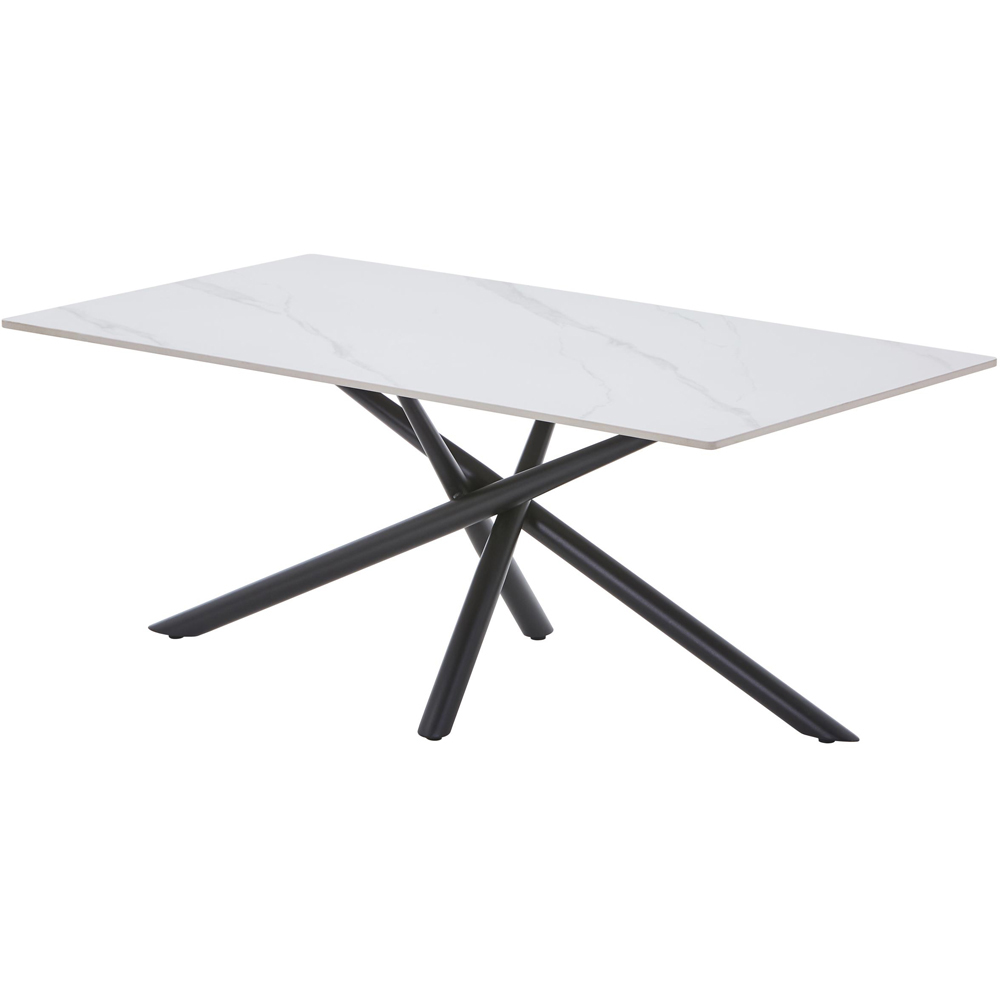 wilko Arlo White Wood Grain Ceramic Coffee Table Image 4