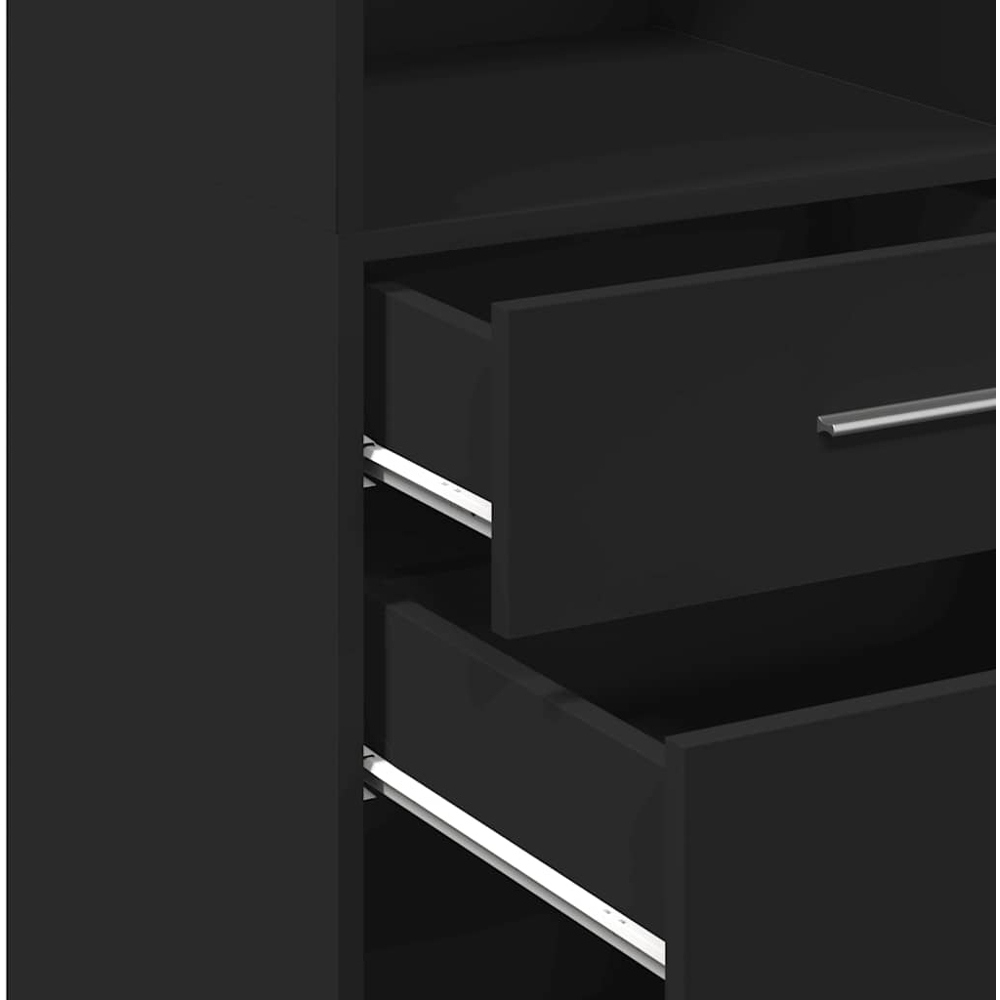 vidaXL 2 Drawer 3 Shelf Black Highboard Image 8