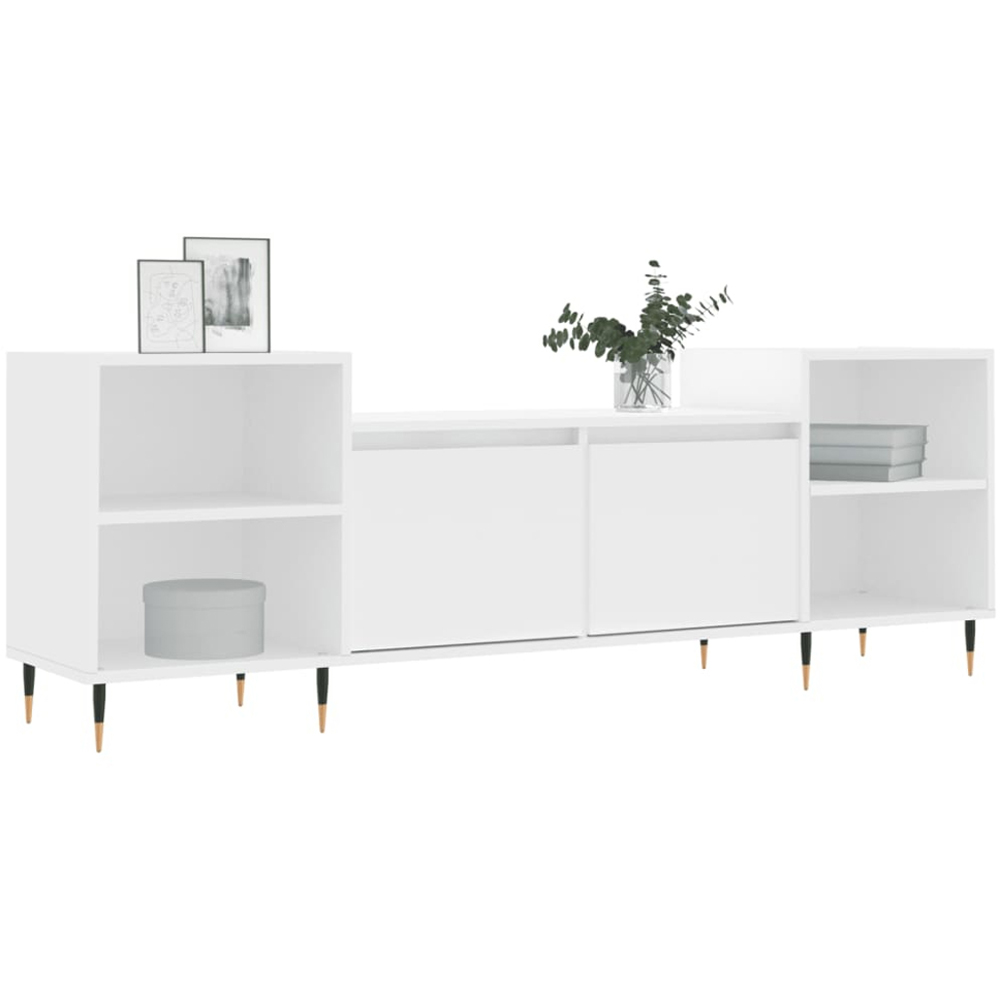 vidaXL 2 Door 4 Shelf White TV Cabinet Image 3