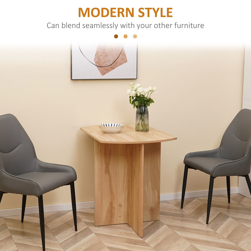 HOMCOM 4 Seater Oak Drop Leaf Dining Table Image 8