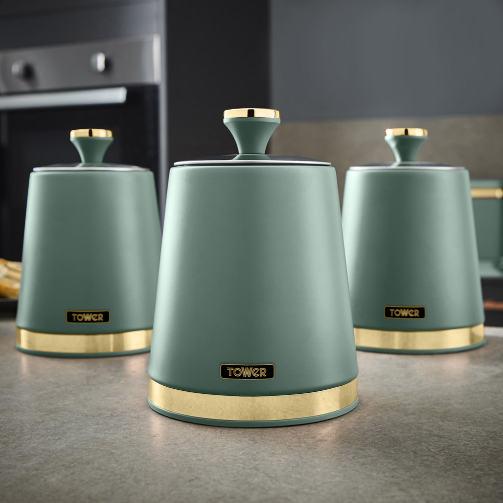 Tower 3 Piece Cavaletto Green Canister Set Image 4