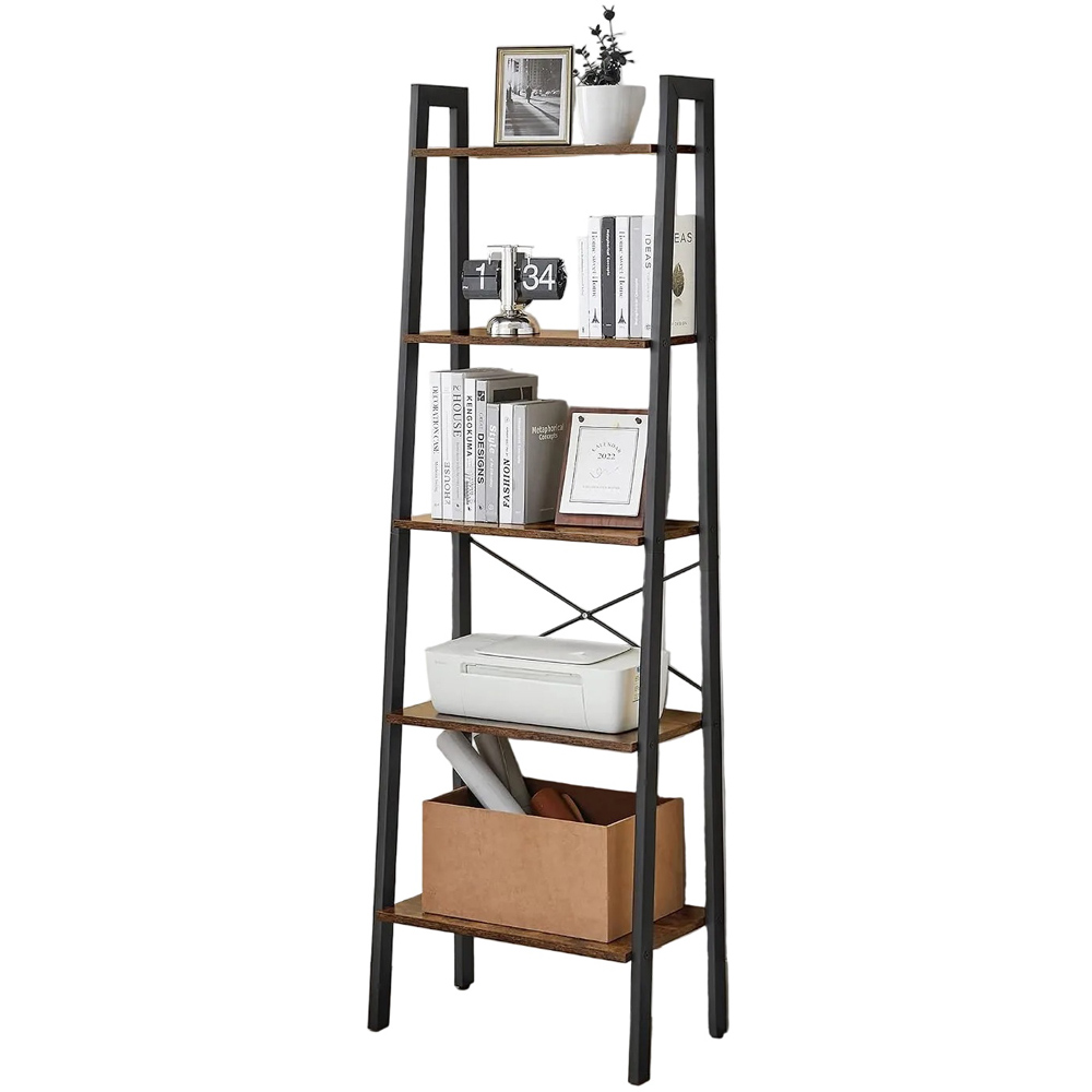 Modcraft 5-Tier Industrial Ladder Bookshelf Image 2