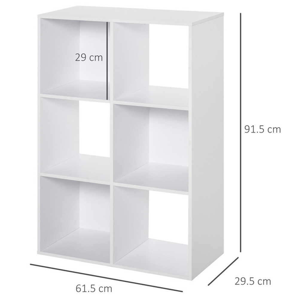 HOMCOM 6 Cube White Bookshelf Image 9