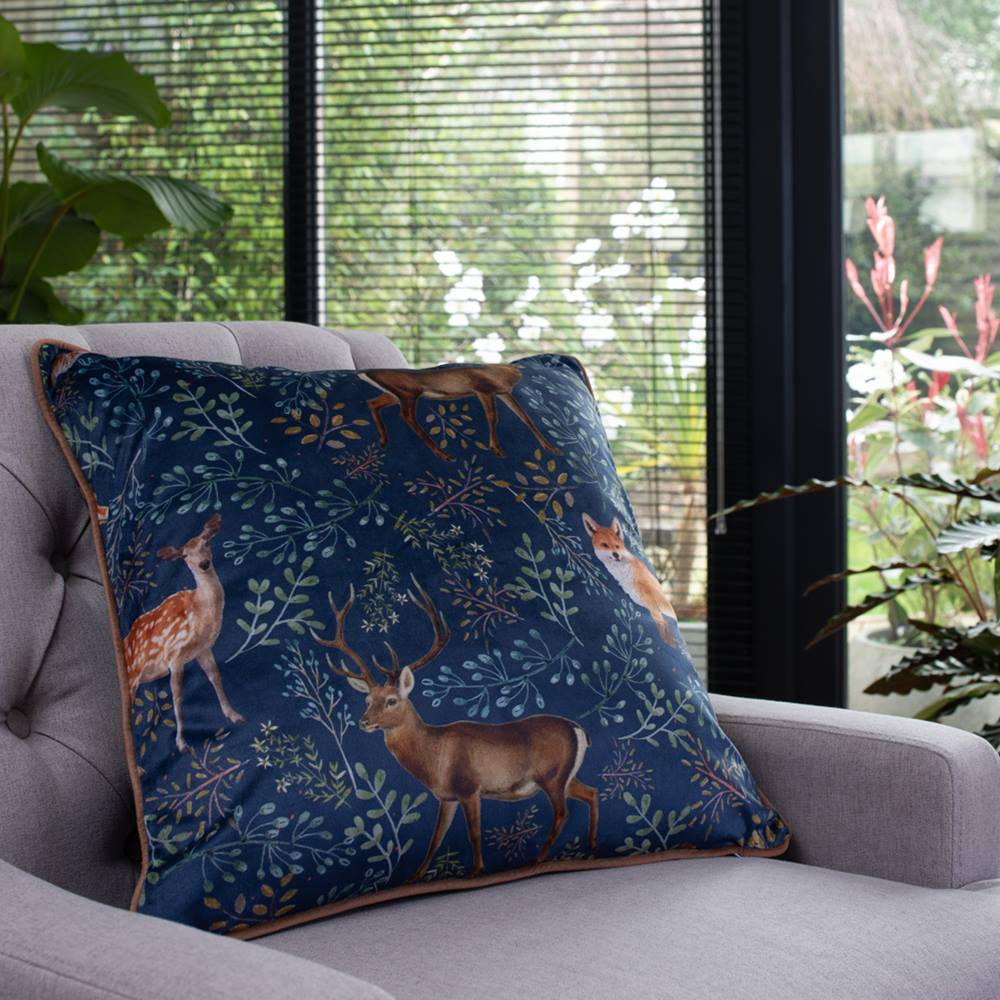 The Lyndon Company Fox and Deer Filled Cushion 50 x 50cm Image 2