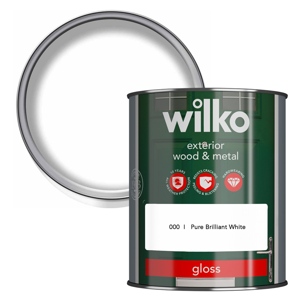 Wilko Wood and Metal Pure Brilliant White Gloss Paint 2.5L Image 1