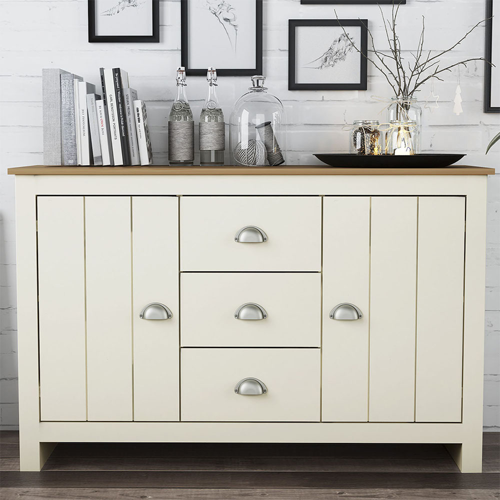 Lexington 2 Door 3 Drawer Cream Sideboard Image 1