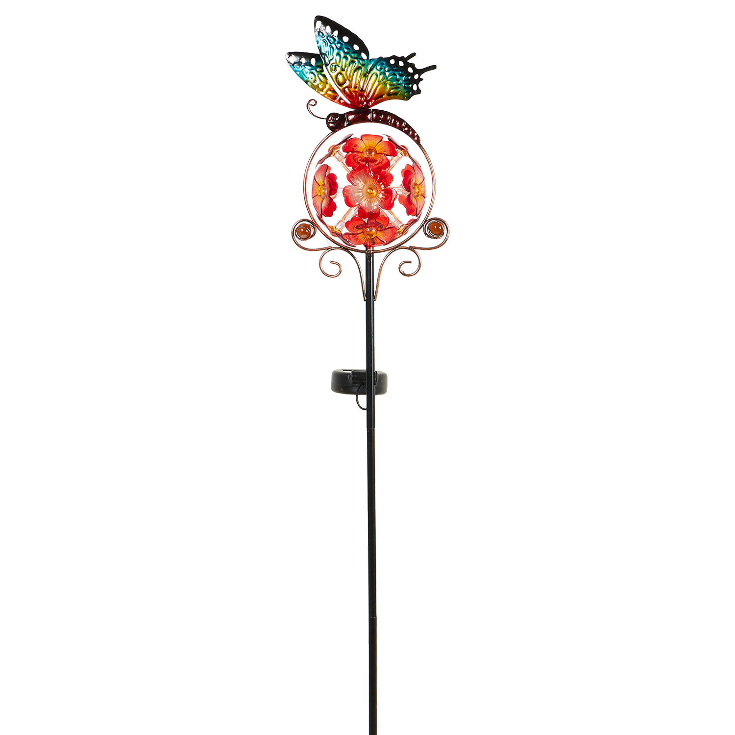 Solar Flower Ball Stake Light Image 3