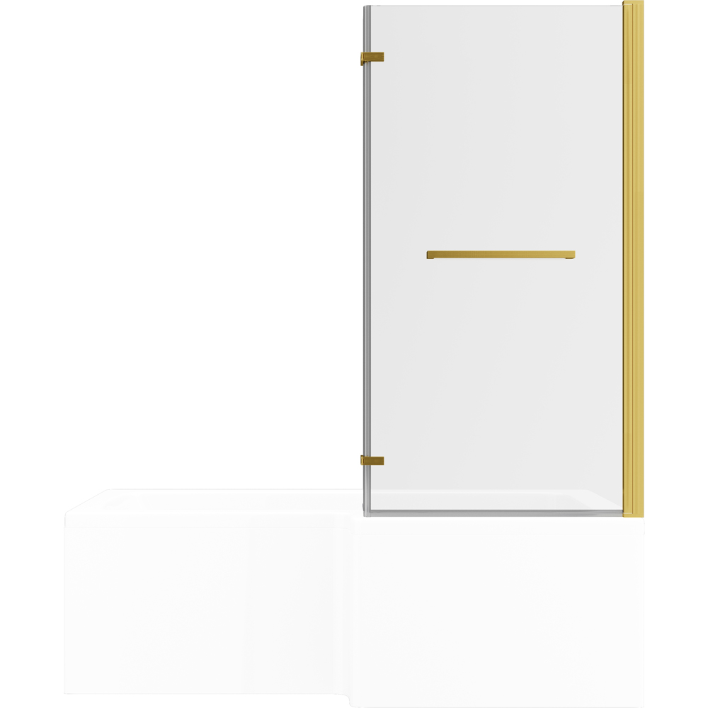 Bathstore Nazare Brushed Brass Right Hand L-Shape Shower Bath Set 1700 x 850mm Image 3