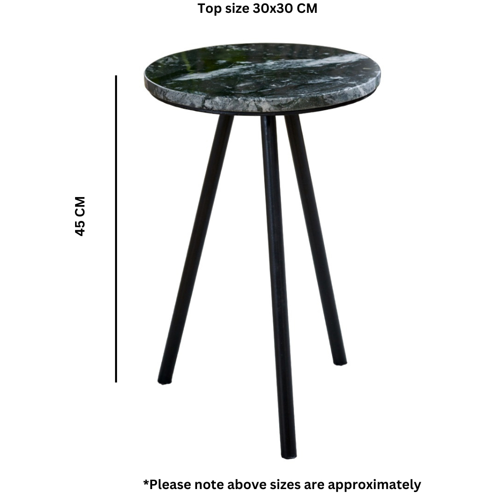 Brooklyn Opal Black Marble Top Side Table Image 7