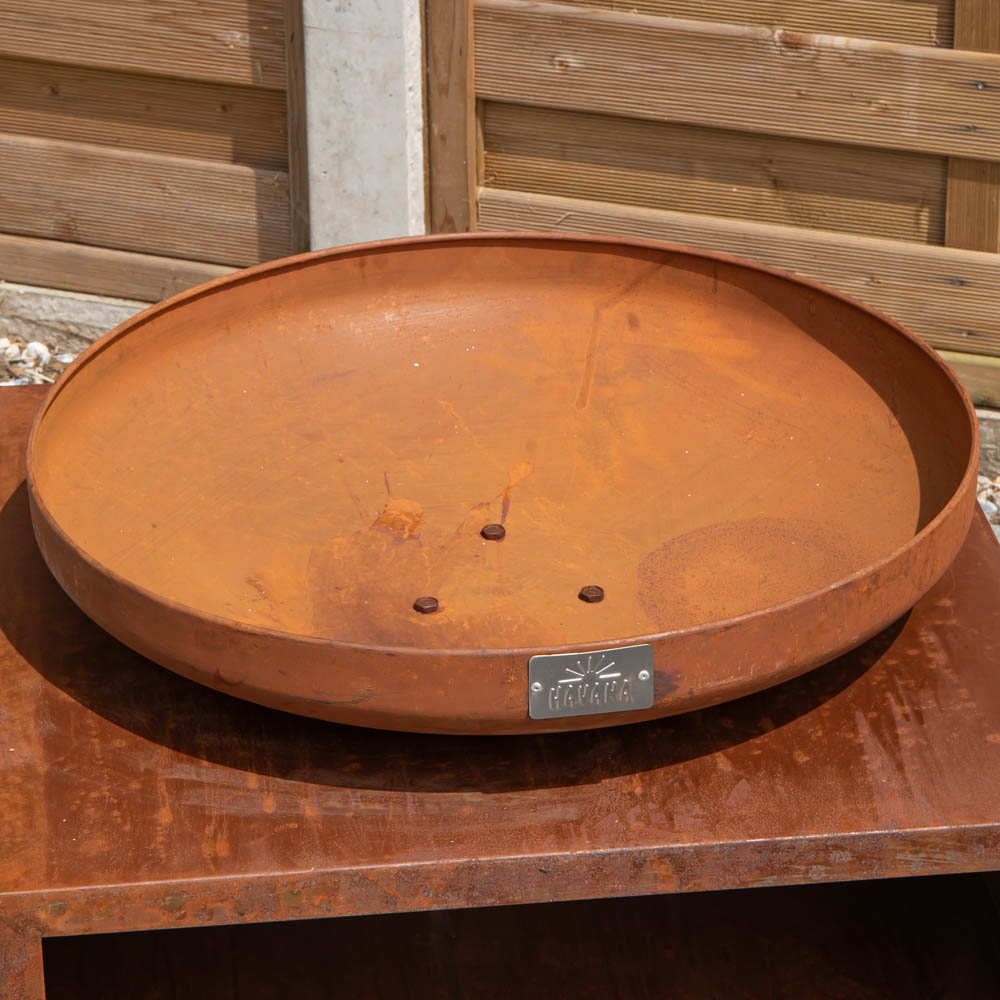 Havana Tierra Outdoor Steel Fire Bowl and Log Store 37cm Image 7
