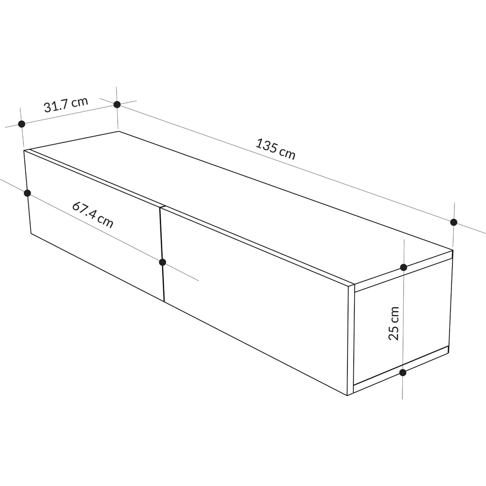 Decortie Francy 2 Door White Modern Wall Mounted TV Unit  Image 7