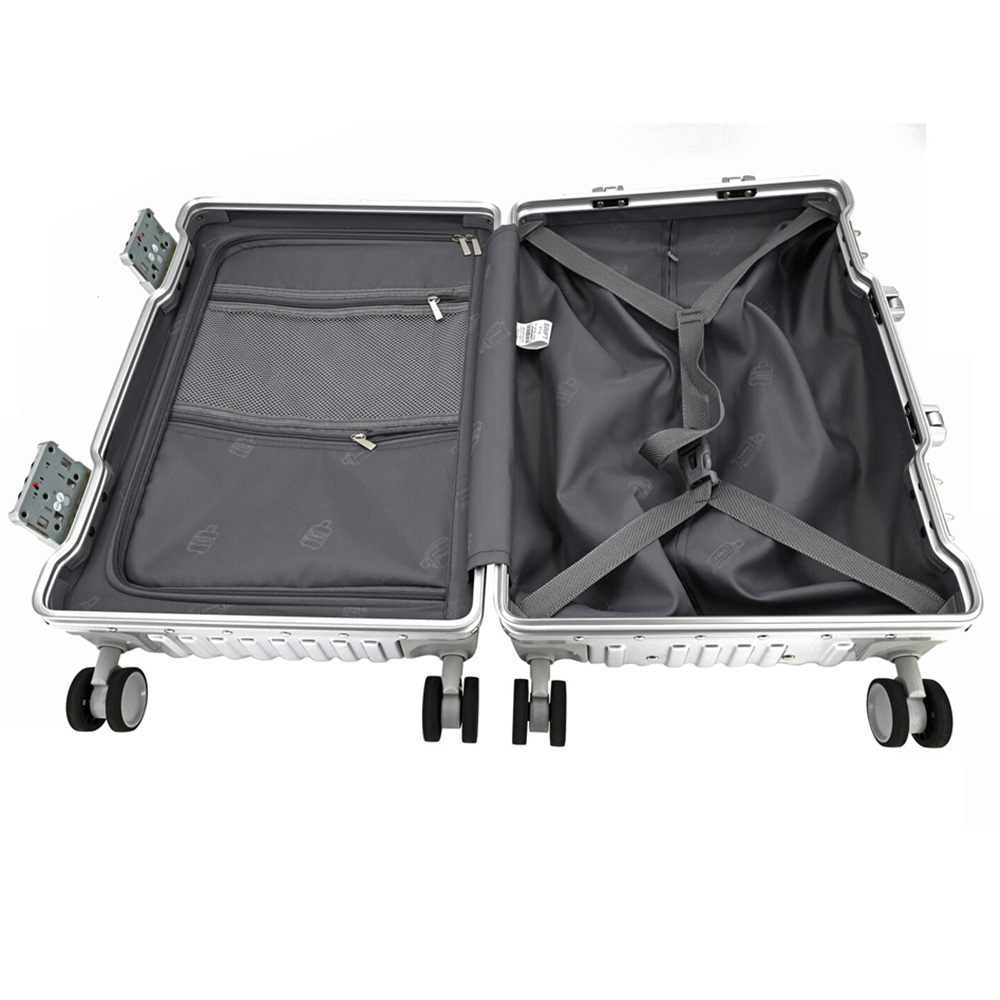 Swift Blaze Hard Shell Luggage Silver Medium Image 4