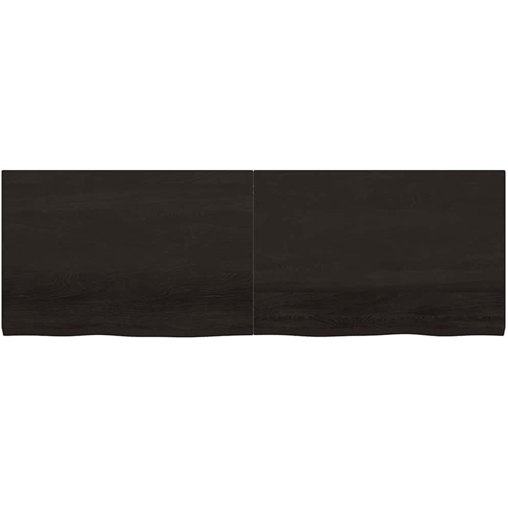 vidaXL 180cm Dark Brown Treated Solid Oak Wood Foldable Floating Wall Shelf Image 2