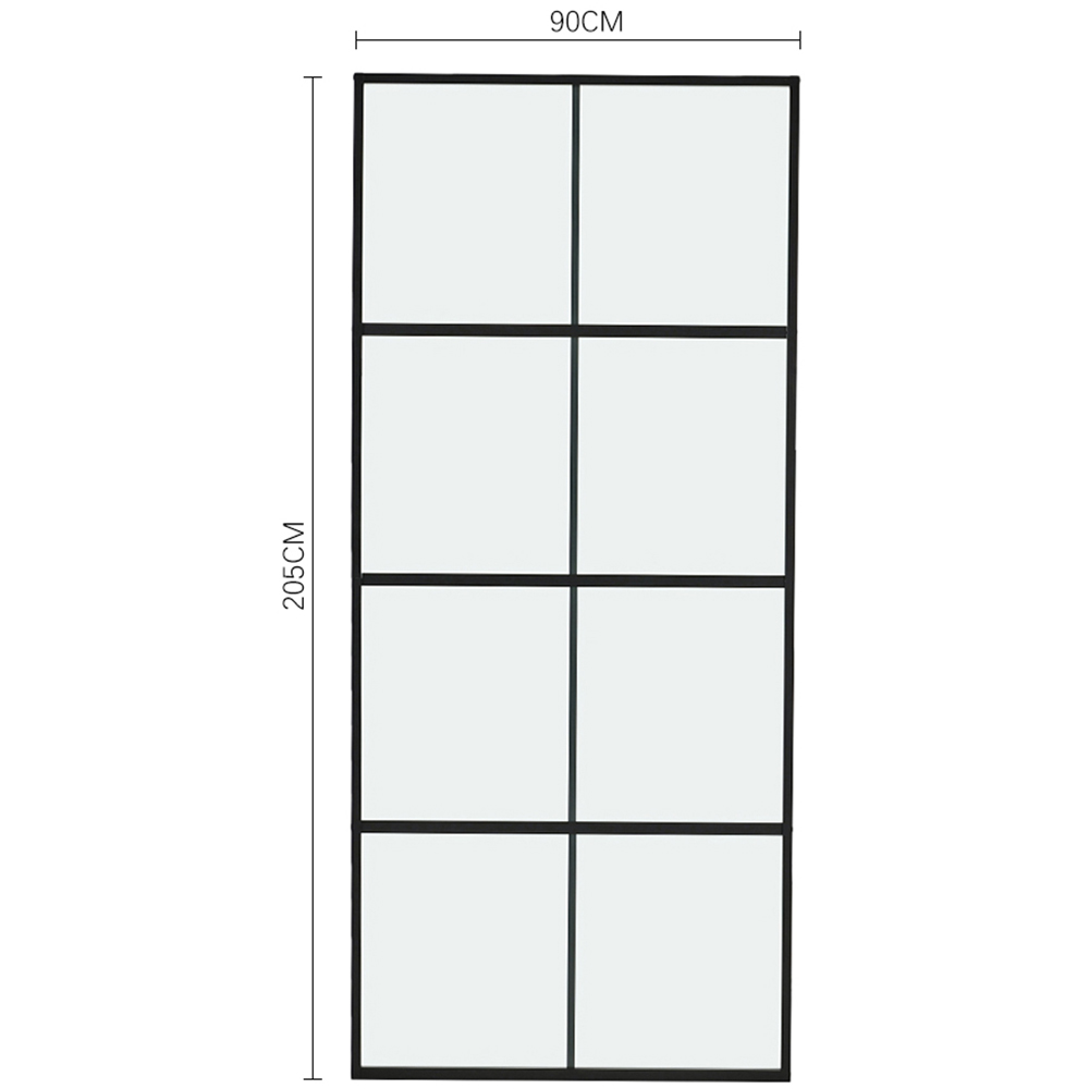 Living and Home 8 Lite Frosted Glass Black Barn Door Image 9