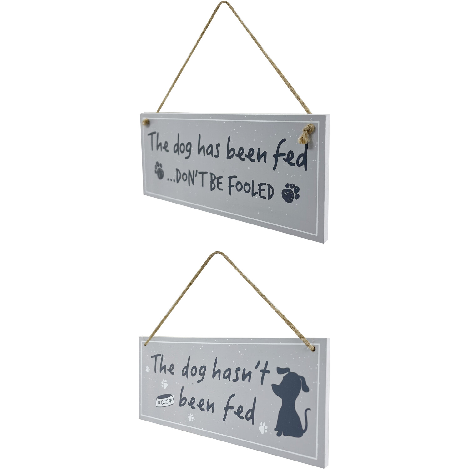 Reversible Hanging Dog Food Sign - Grey Image 2