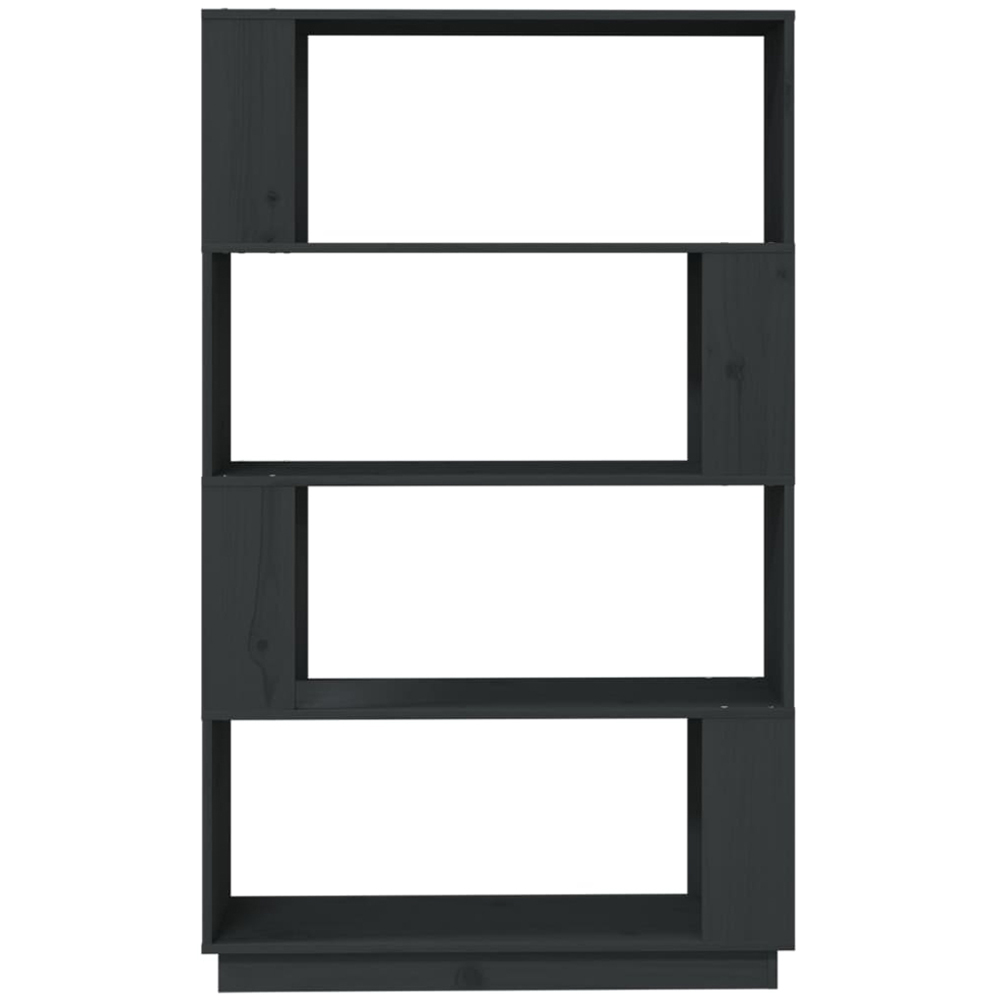 vidaXL 4 Shelf Grey Solid Pine Wood Bookcase Image 3
