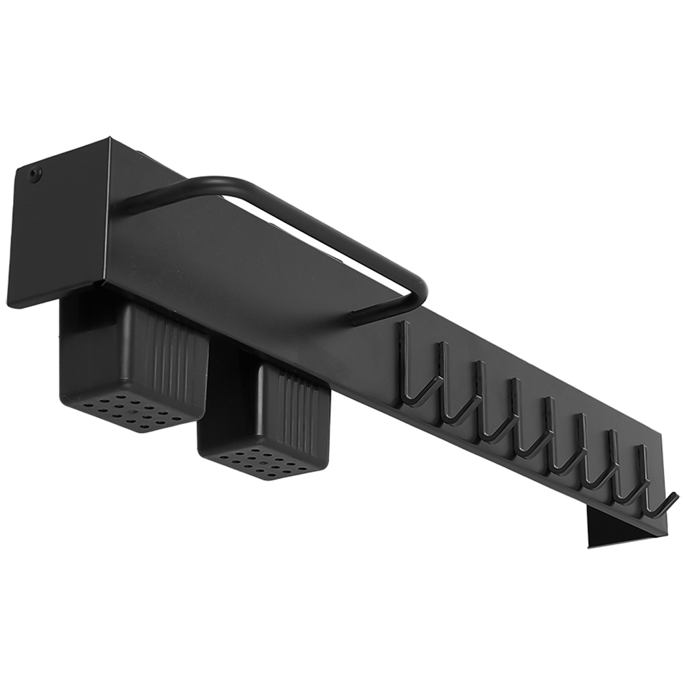 Living and Home Black Wall-Mounted Multi-functional Kitchen Utensil Storage Rack Image 4