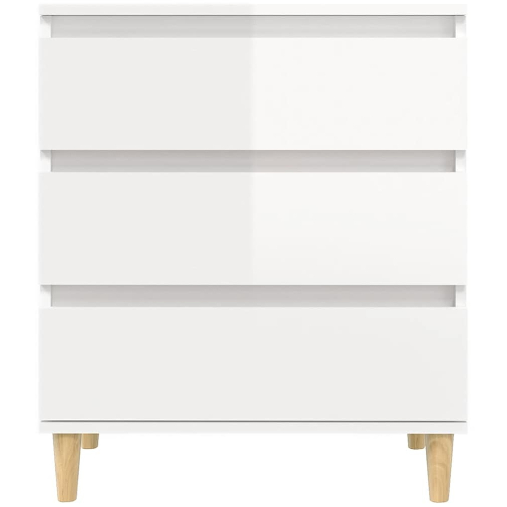 vidaXL 3 Drawer High Gloss White Sideboard Image 4