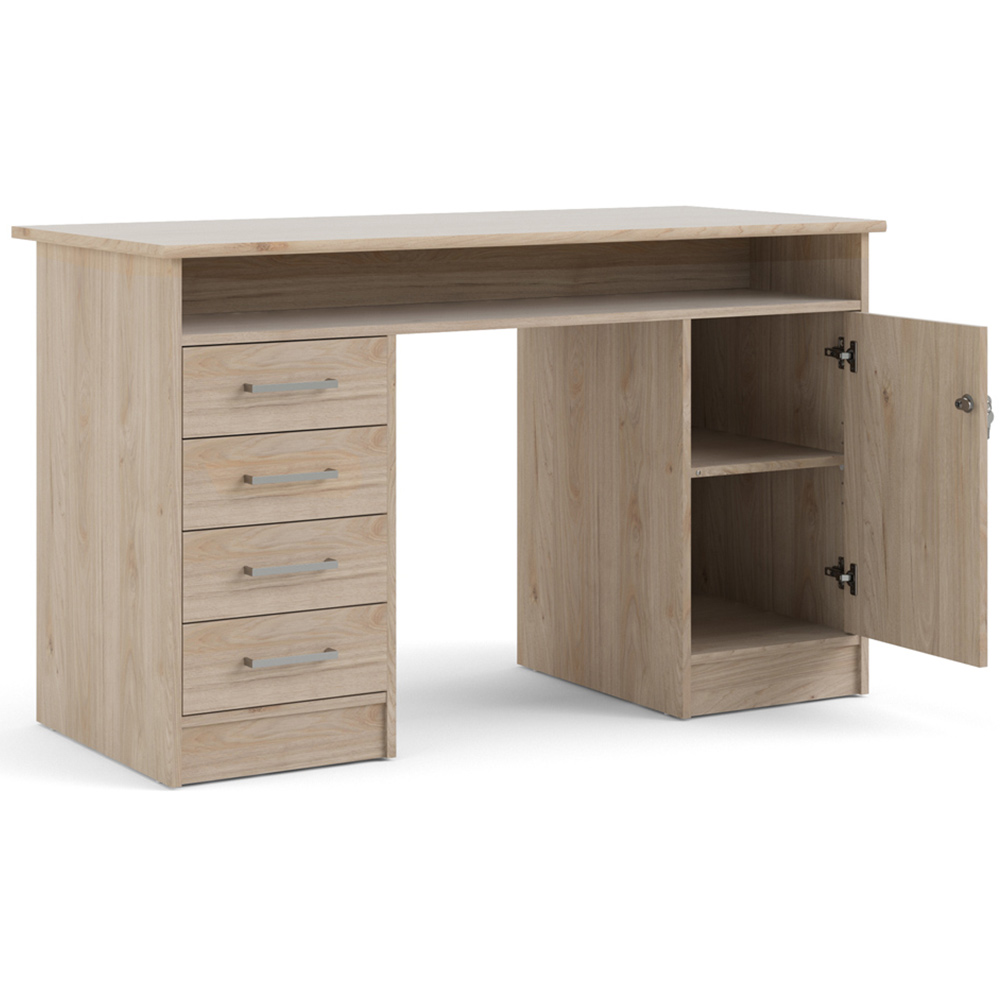 Florence Function Plus Single Door 4 Drawer Desk Jackson Hickory Oak Image 4