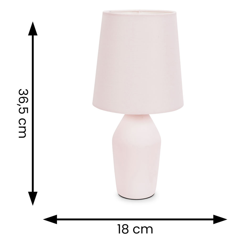 ValueLights Arlo Set of 2 Pink Rose Shade Ceramic LED Table Lamp Image 5