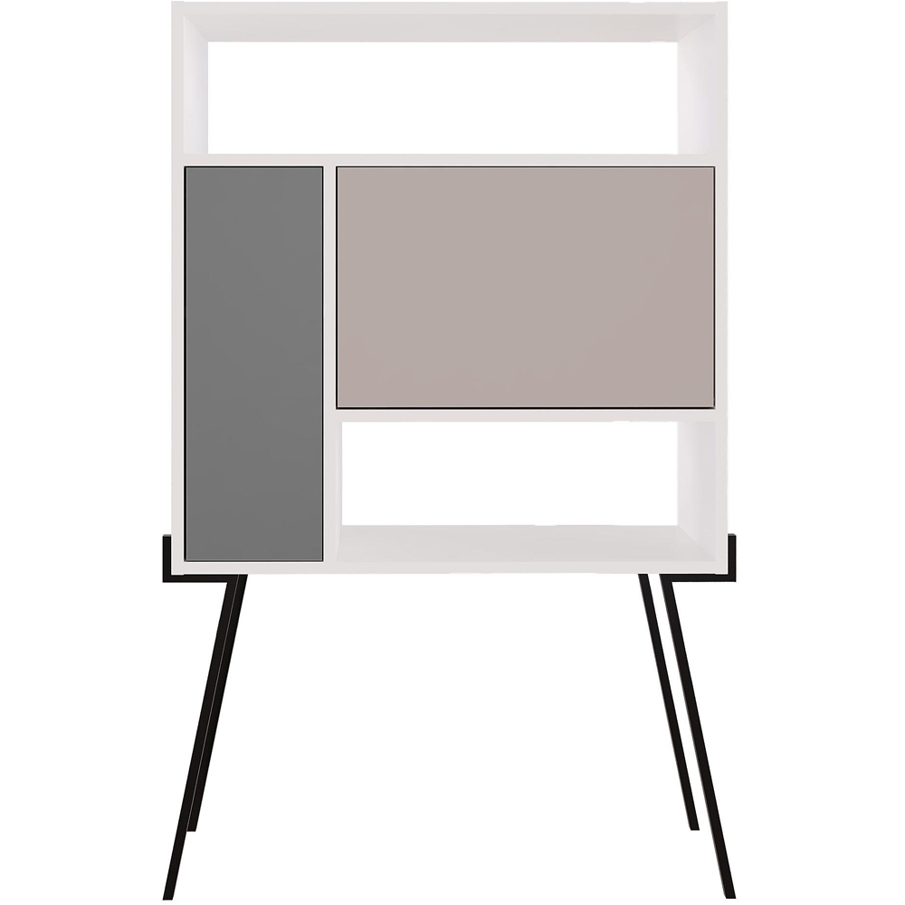 Decortie Tatti Laptop Desk with Shelf White and Mocha Grey Image 2