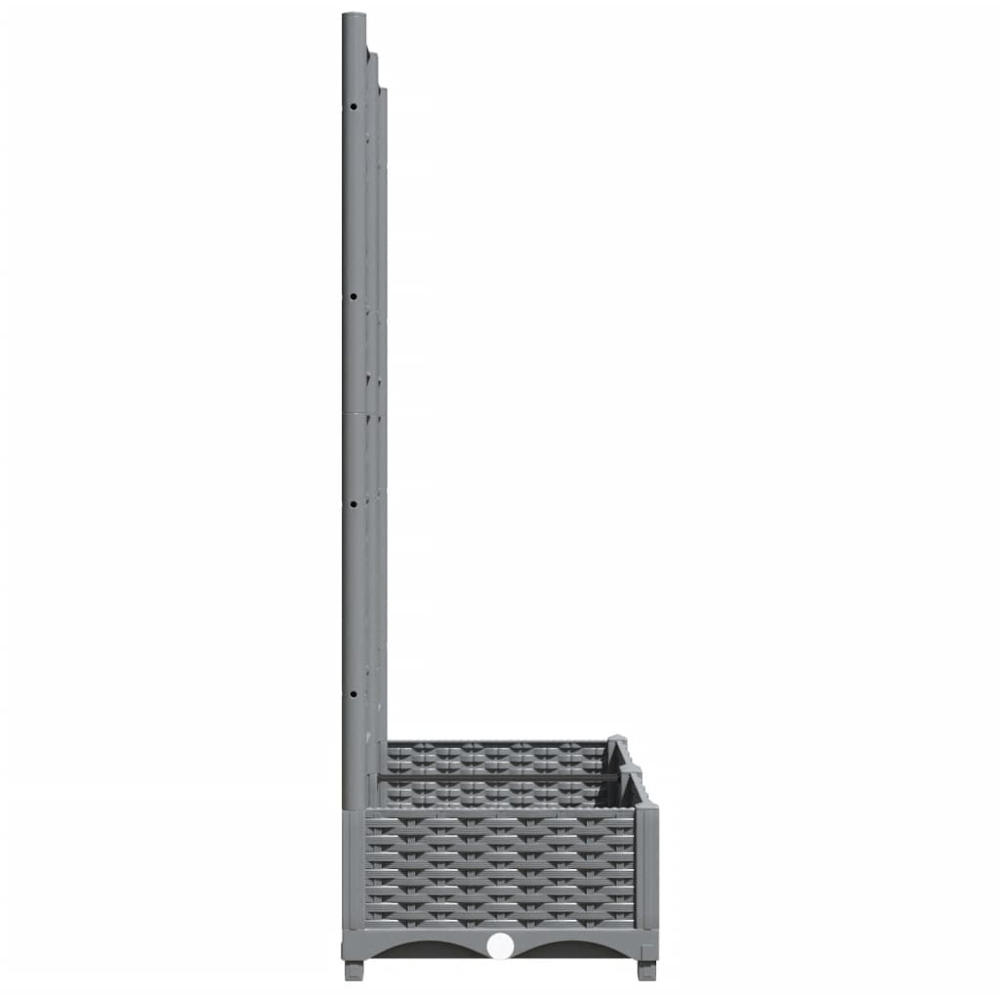 vidaXL Grey Plastic Garden Planter with Trellis 121.5 x 80 x 40cm Image 4