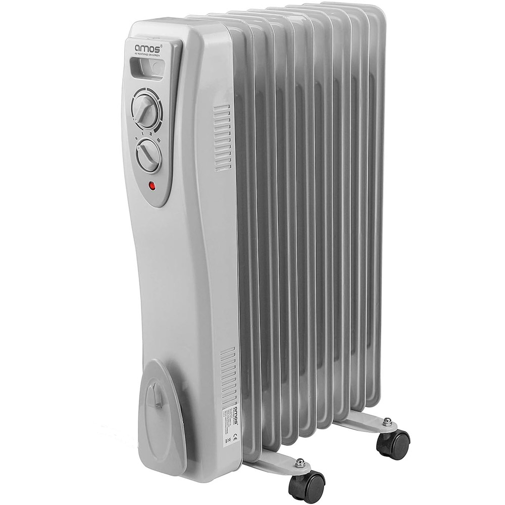 AMOS 9 Fin Grey Oil Filled Radiator 2000W Image 1