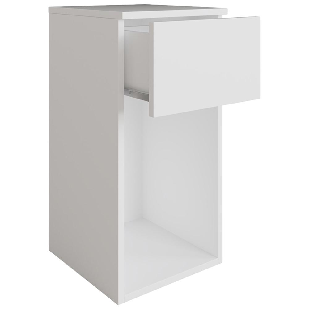 GFW Finn Single Drawer Single Shelf White Slim Bedside Table Image 4