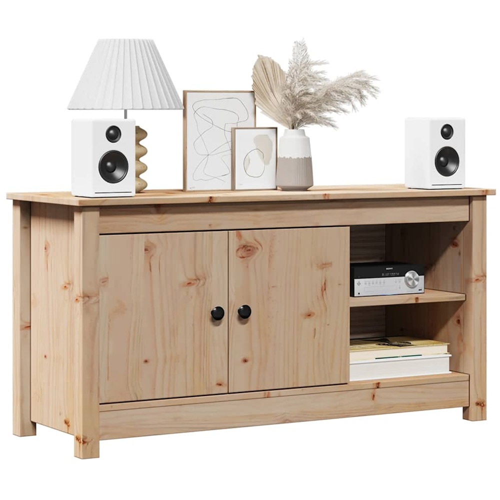 vidaXL 2 Door 2 Open Shelf Brown TV Cabinet Image 3
