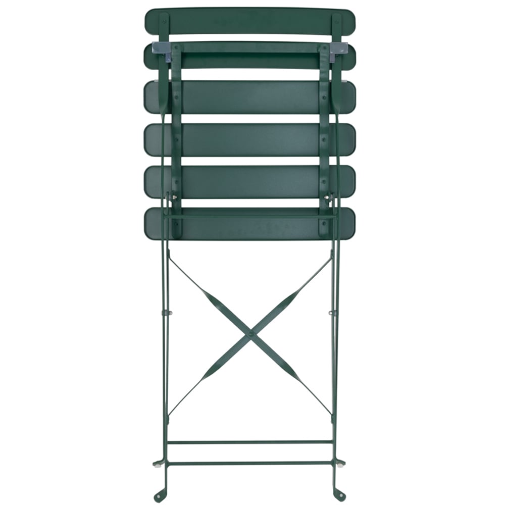 Charles Bentley 2 Seater Folding Metal Bistro Set Green Image 3