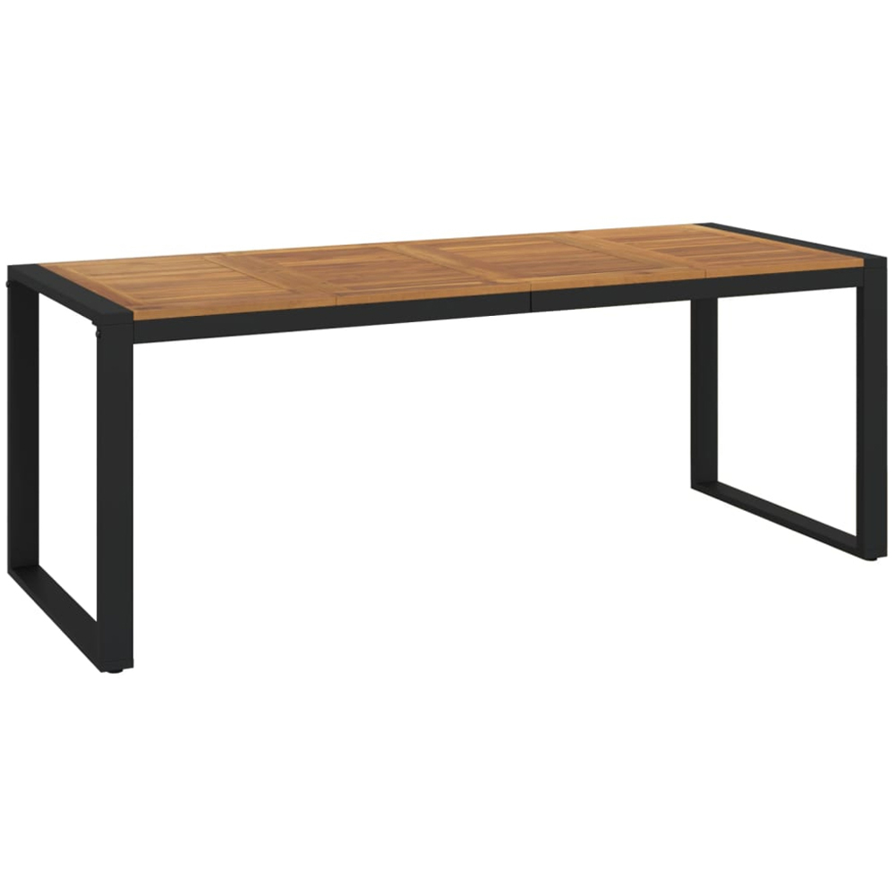vidaXL Brown and Black Solid Wood Acacia Garden Table 200cm Image 2