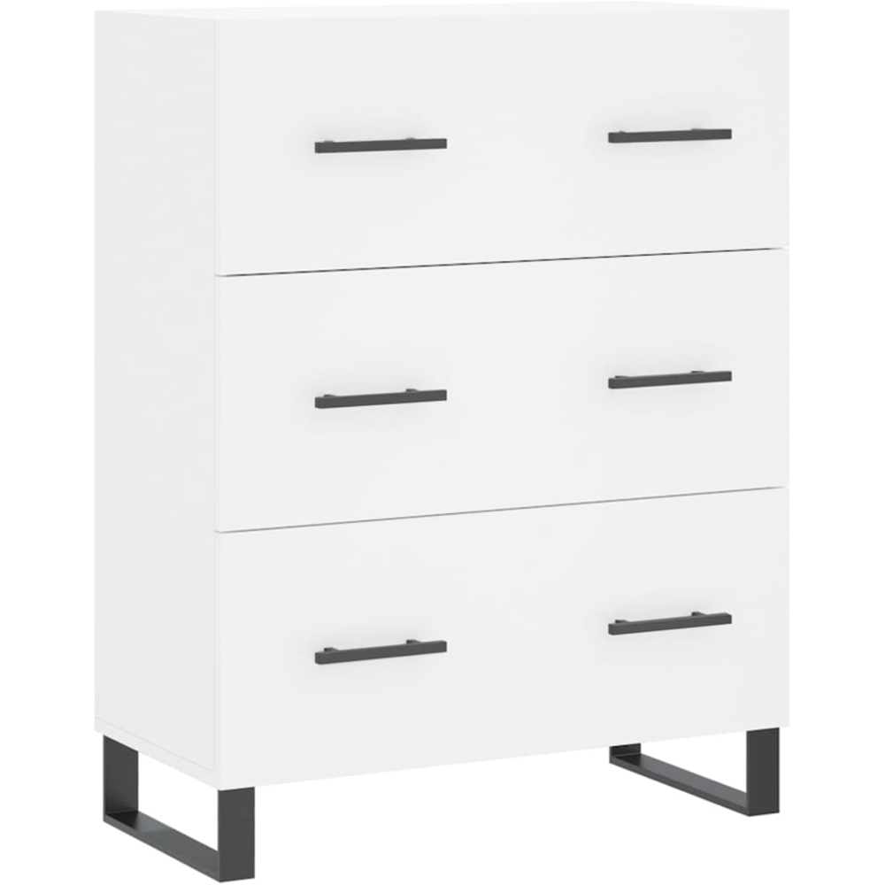 vidaXL 3 Drawer 3 Shelf White Highboard Image 7