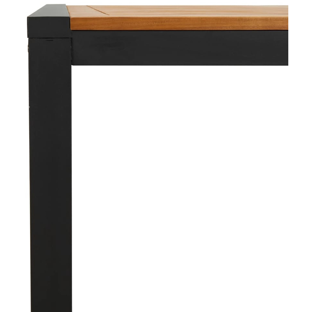 vidaXL Brown and Grey Solid Wood Acacia Garden Table with U Shaped Legs 180cm Image 7