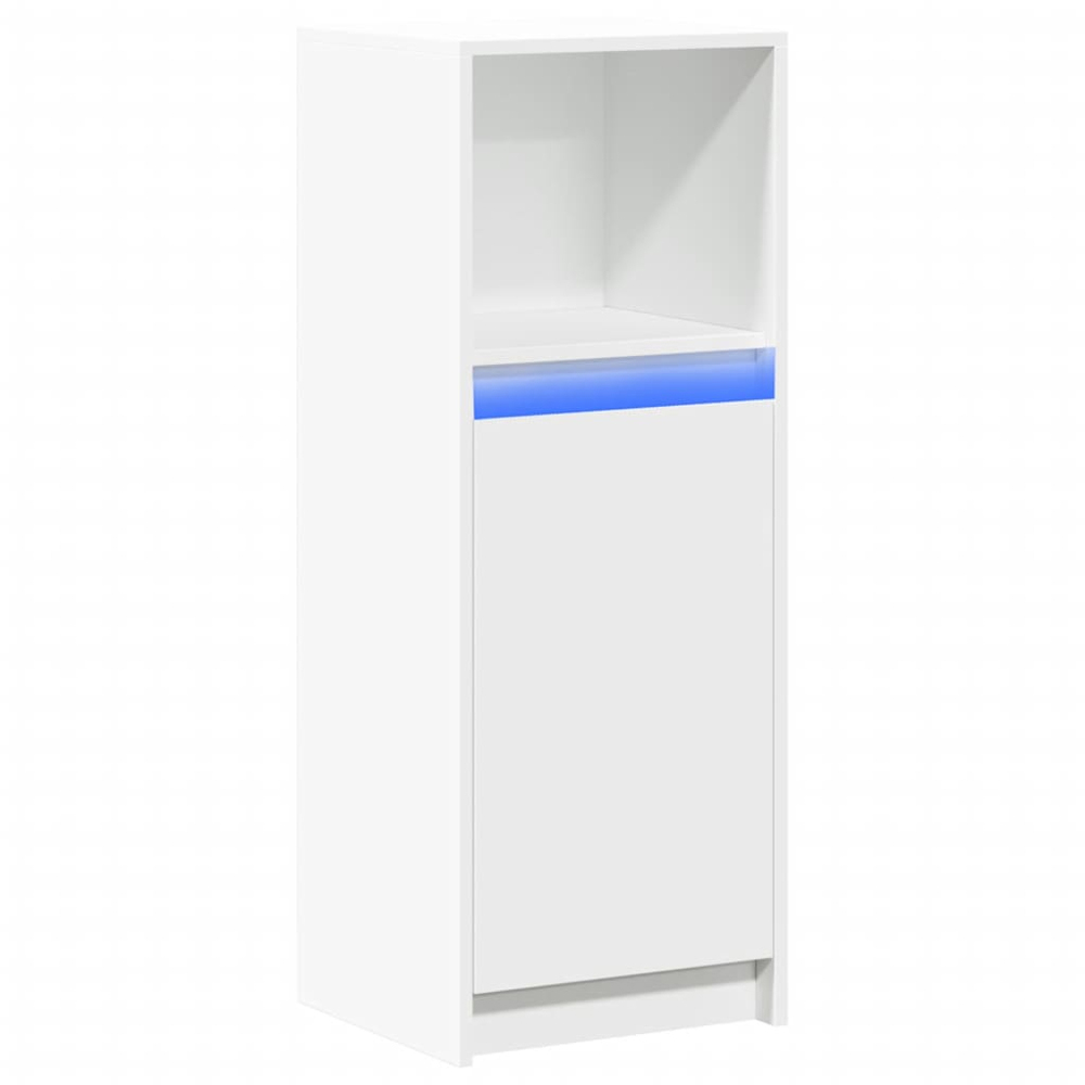 vidaXL Single Door Single Shelf White LED Sideboard Image 3