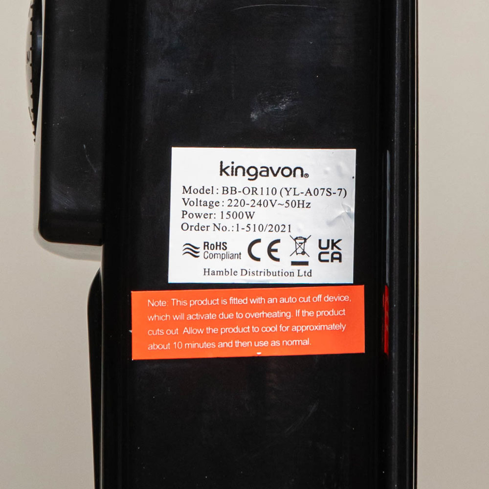 Samuel Alexander 7 Fin Black Slimline Oil Filled Heater Radiator 1500W Image 6