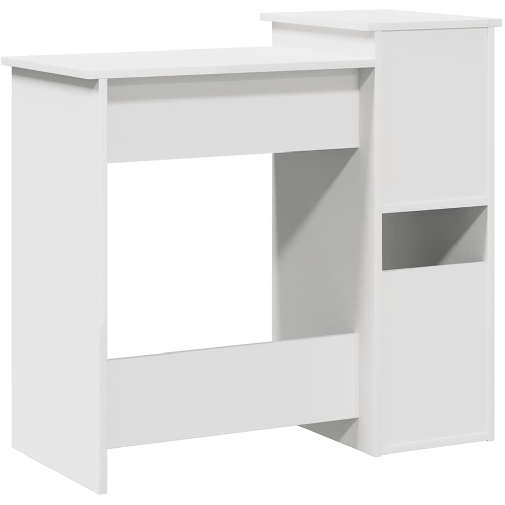 vidaXL 2 Shelf Computer Desk with Keyboard Tray White Image 6
