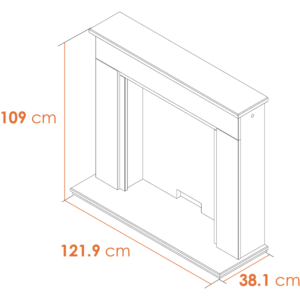 Acantha Amalfi White Marble and Black Fireplace with Downlights and Aviemore Electric Stove 48 inch Image 8