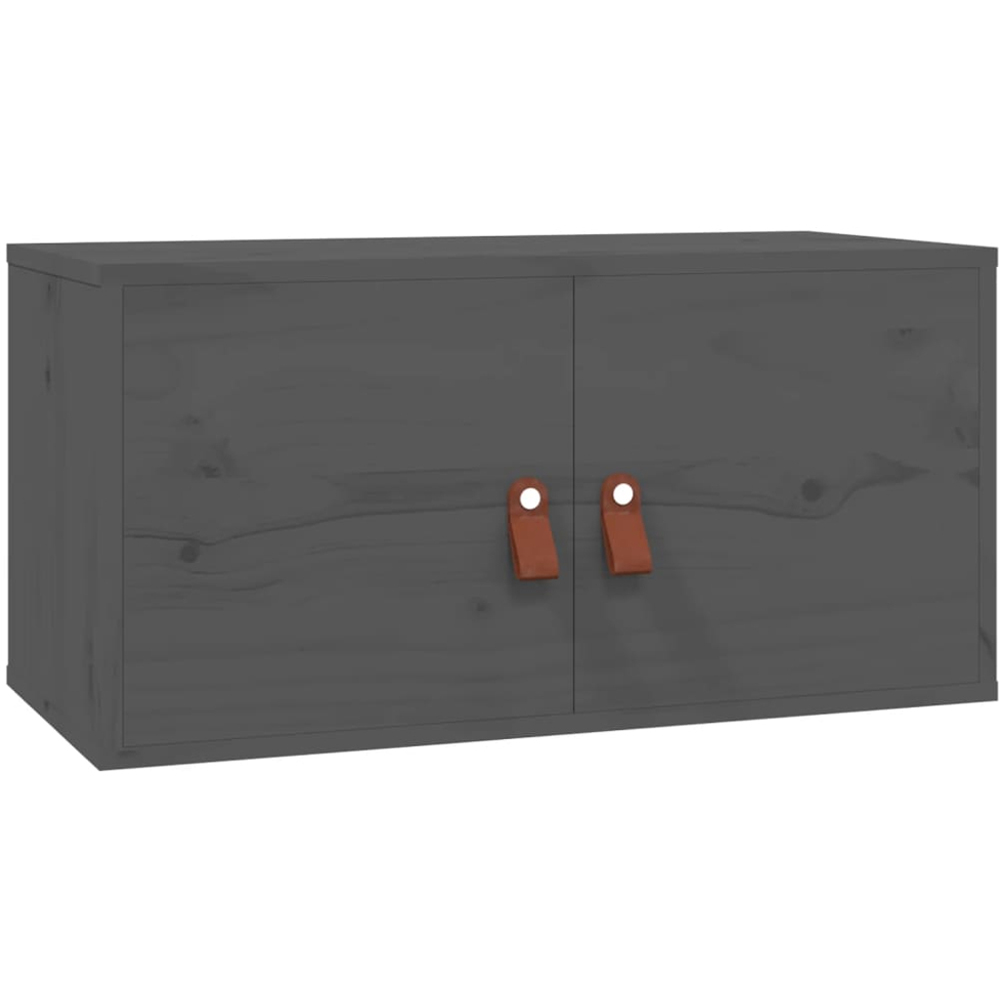 vidaXL 2 Door Grey Solid Pine Wood Wall Cabinet Set of 2 Image 2
