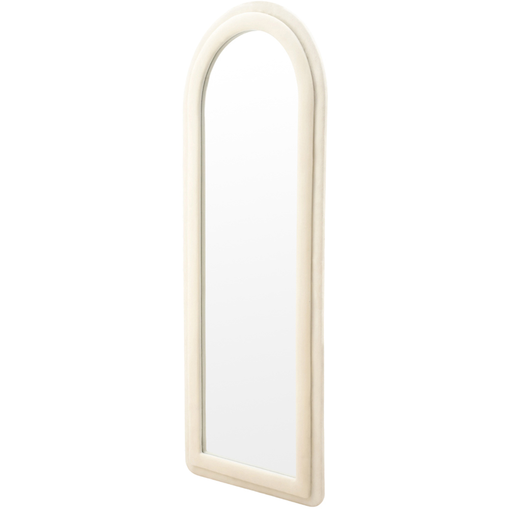 Living and Home Beige Velvet Frame Wall Mount Full Length Mirror 160 x 60cm Image 4