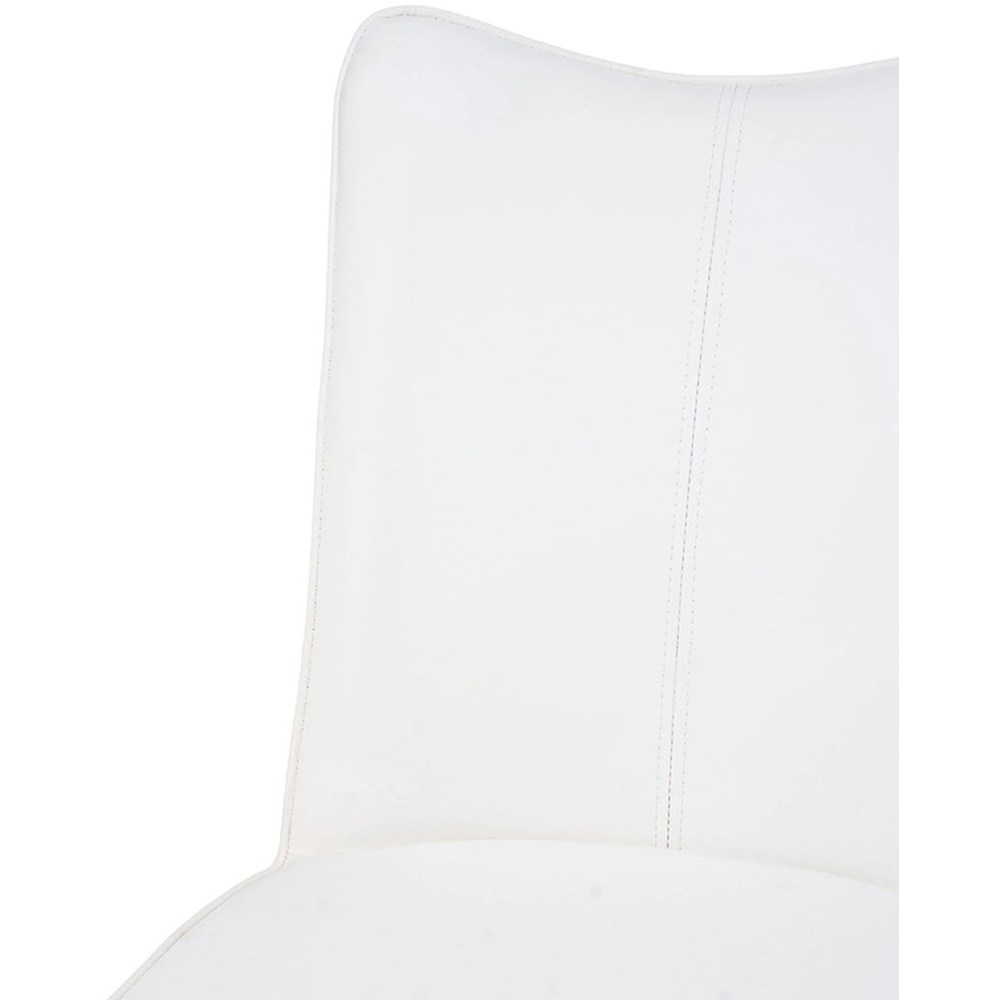 Living and Home Set of 2 White PU Leather High Backrest Dining Chair Image 5