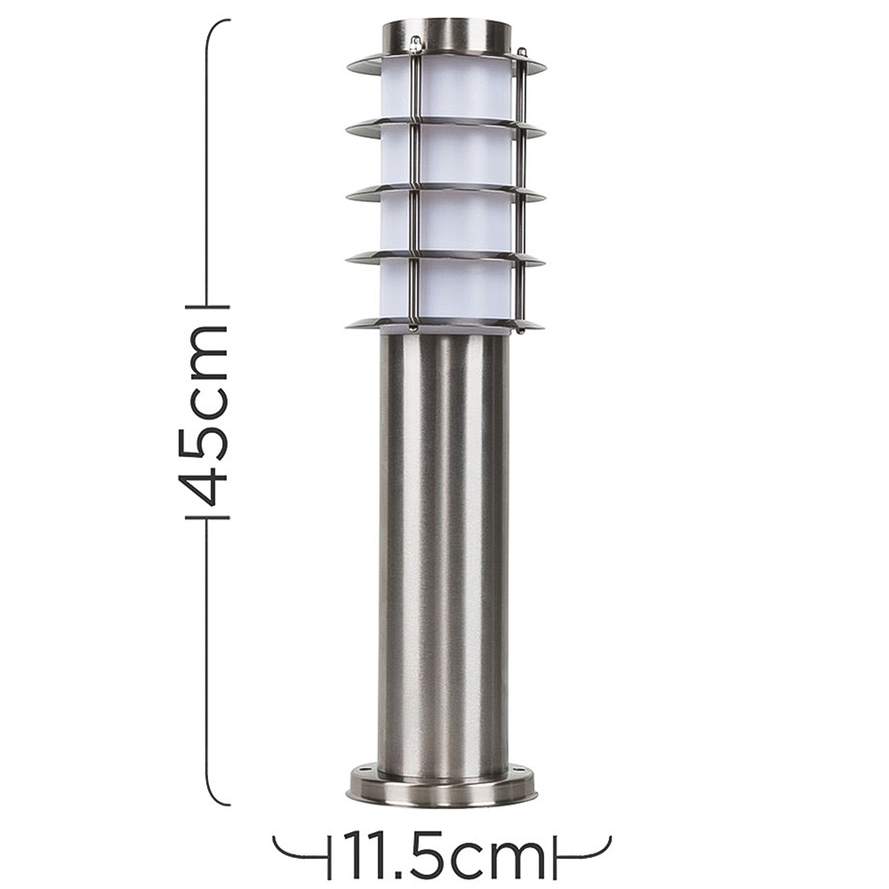 ValueLights Wharf Silver LED Garden Bollard Post Light Image 5