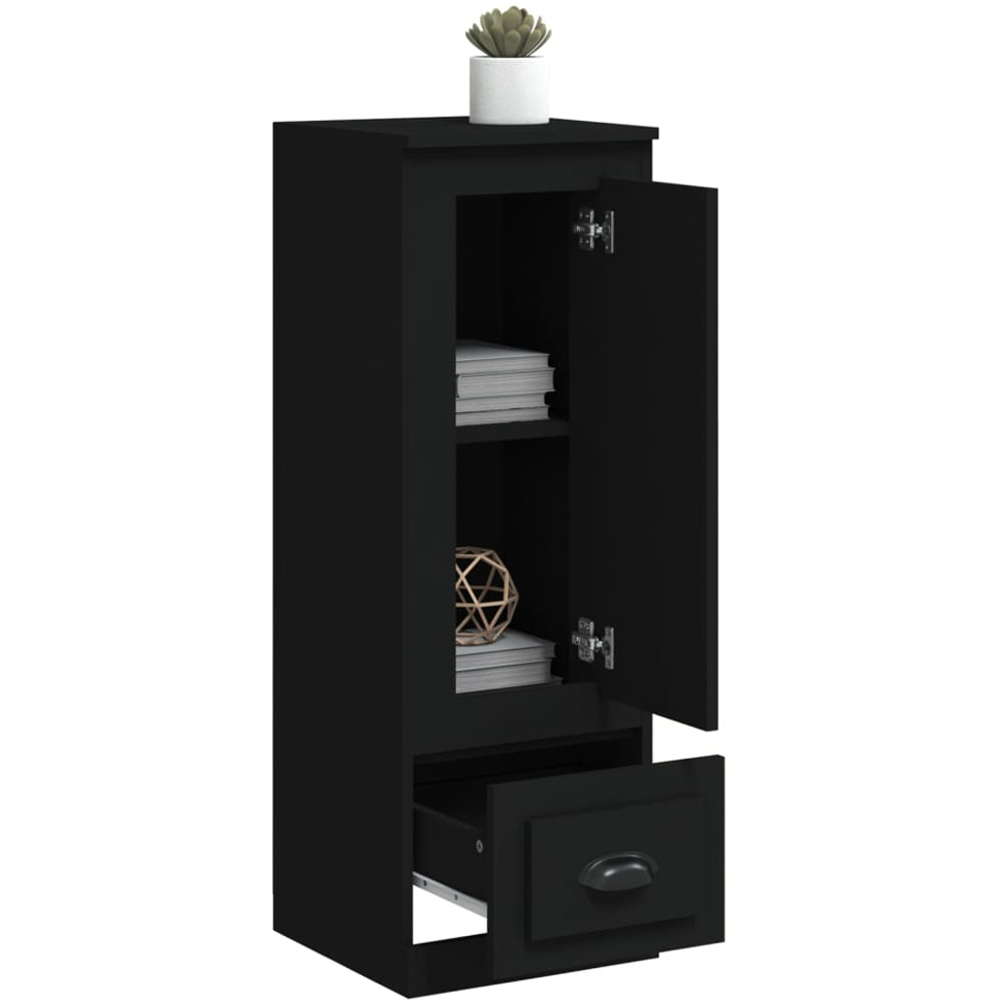 vidaXL Single Door Single Drawer Black Highboard Image 4