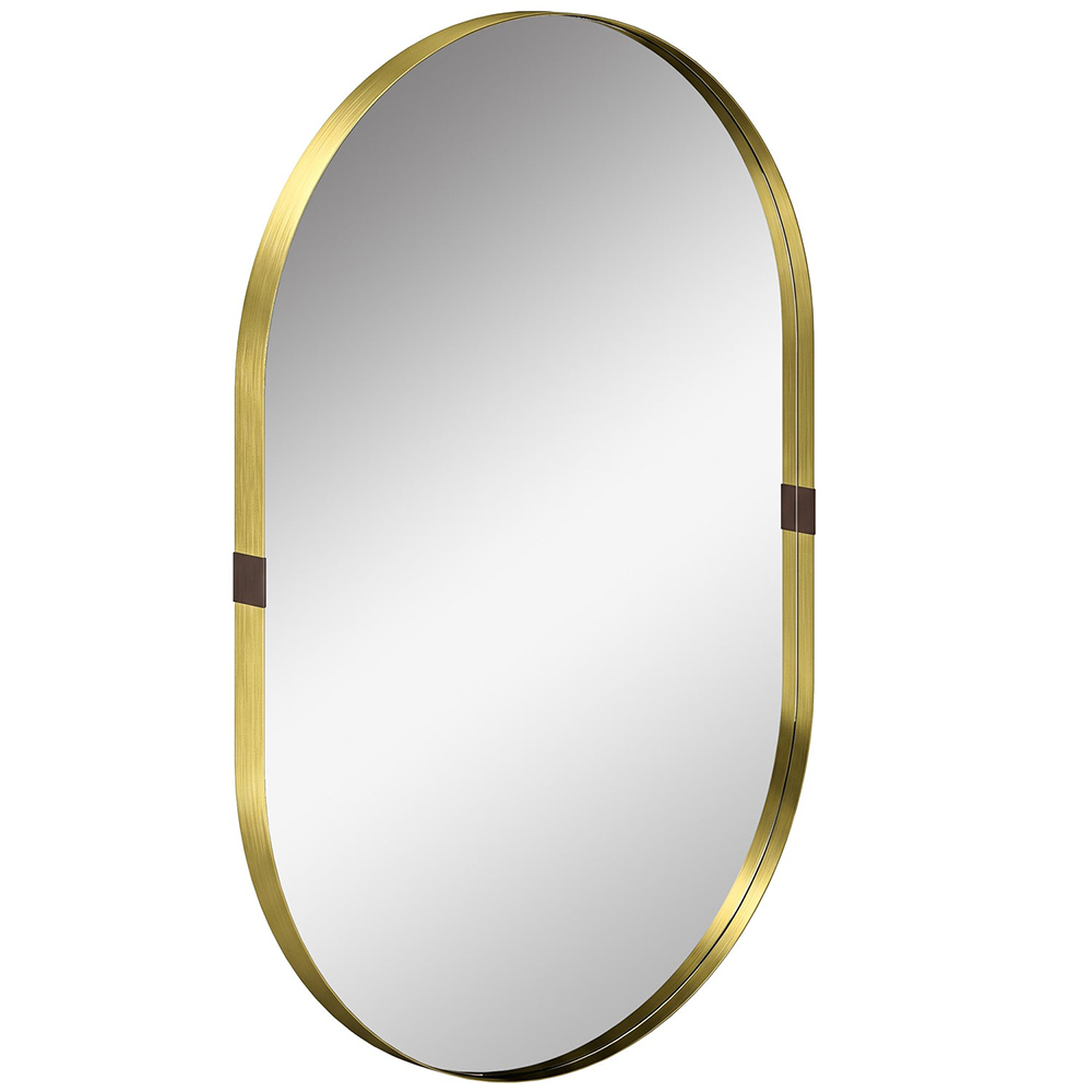 HOMCOM Gold Wall Mirror with Elevated Aluminium Alloy Frame 60 x 90cm Image 1