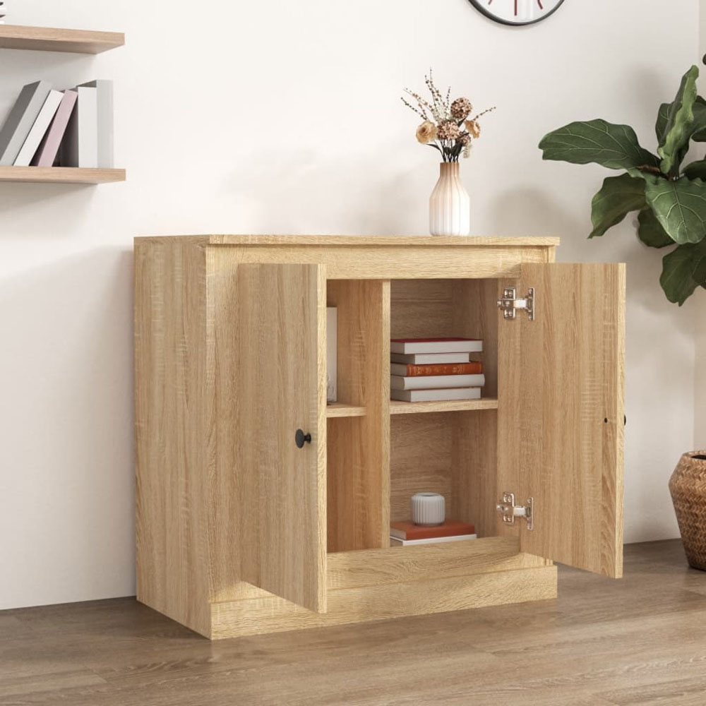vidaXL 2 Door Sonoma Oak Small Sideboard Image 3