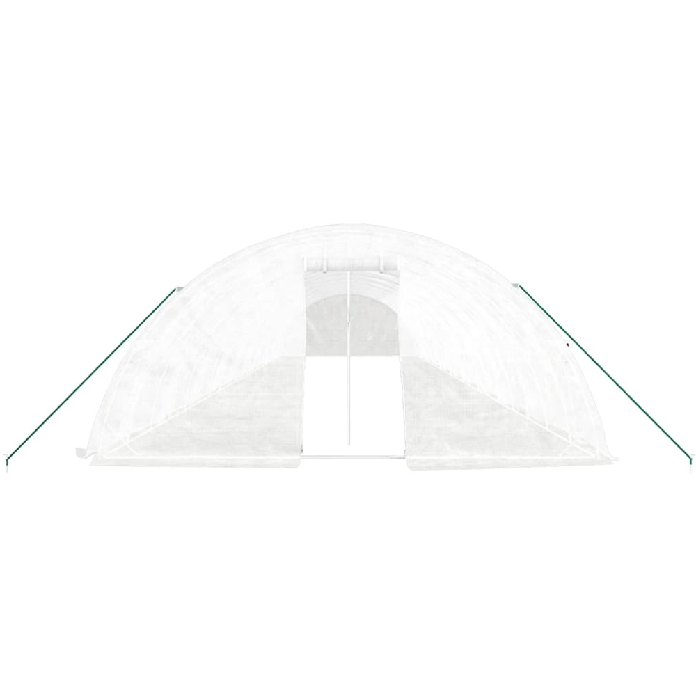 vidaXL White Polyethylene Galvanised Steel Frame 65.6 x 16.4ft Greenhouse Image 3