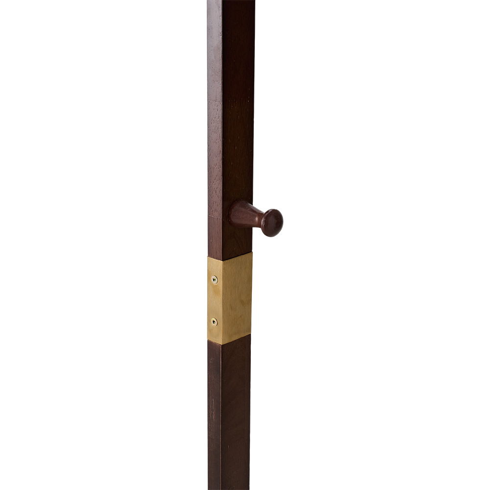Living and Home Single Shelf Walnut Freestanding Clothes Rack with 5 Hooks Image 6