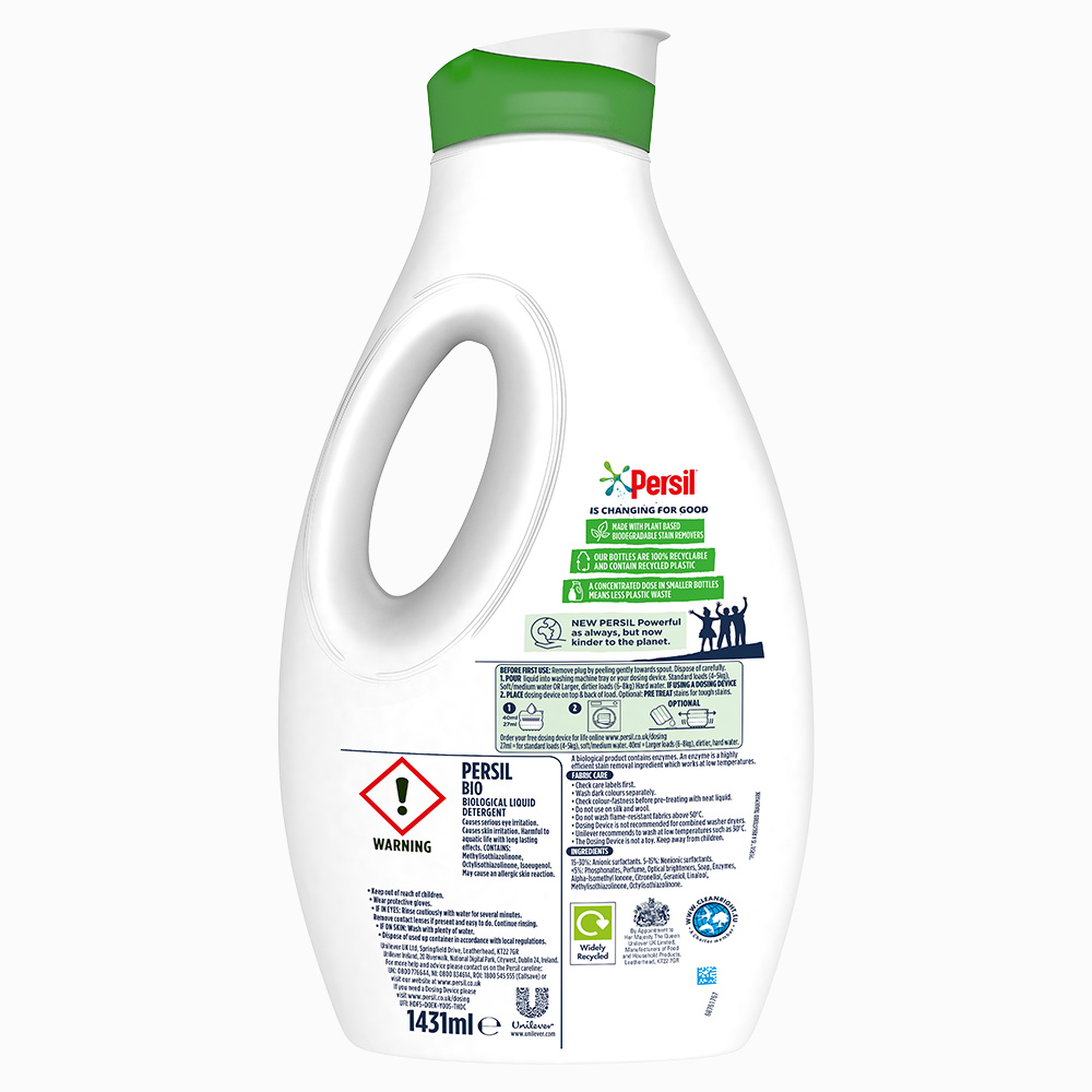 Persil Bio Liquid Detergent 53 Washes 1.431L Wilko