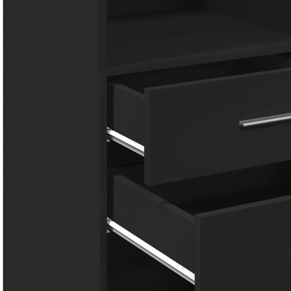 vidaXL 2 Drawer 3 Shelf Black Highboard Image 8