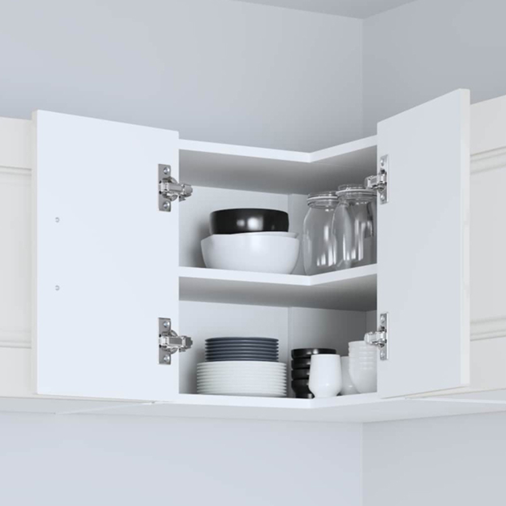 vidaXL Kalmar 2 Door High Gloss White Wall Kitchen Cabinet Image 1